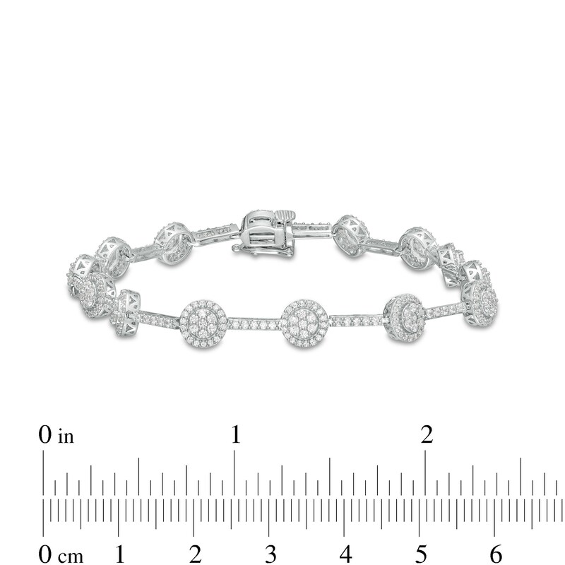 Main Image 4 of 2 CT. T.W. Multi-Diamond Frame Link Bracelet in 10K White Gold – 7.5"
