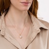 Thumbnail Image 2 of 12.0mm Pink Opal and White Topaz Crescent Moon Pendant in Sterling Silver with 14K Gold Plate