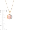 Thumbnail Image 3 of 12.0mm Pink Opal and White Topaz Crescent Moon Pendant in Sterling Silver with 14K Gold Plate