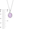 Thumbnail Image 3 of Oval Amethyst and Diamond Accent Bead Frame Twist Bail Pendant in Sterling Silver