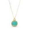 Thumbnail Image 1 of 12.0mm Cushion-Shaped Blue Chalcedony and White Topaz Pendant in Sterling Silver with 14K Gold Plate
