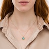Thumbnail Image 2 of 12.0mm Cushion-Shaped Blue Chalcedony and White Topaz Pendant in Sterling Silver with 14K Gold Plate