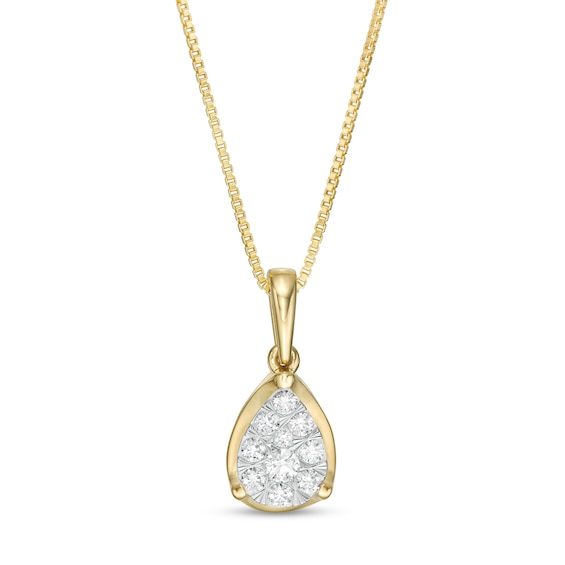 1/4 CT. T.w. Pear-Shaped Multi-Diamond Pendant in 10K Gold