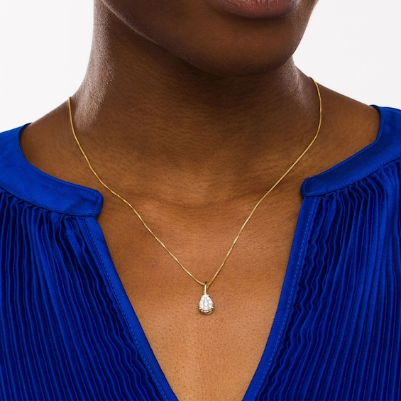 1/4 CT. T.w. Pear-Shaped Multi-Diamond Pendant in 10K Gold