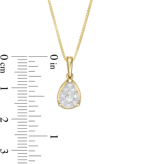 1/4 CT. T.w. Pear-Shaped Multi-Diamond Pendant in 10K Gold