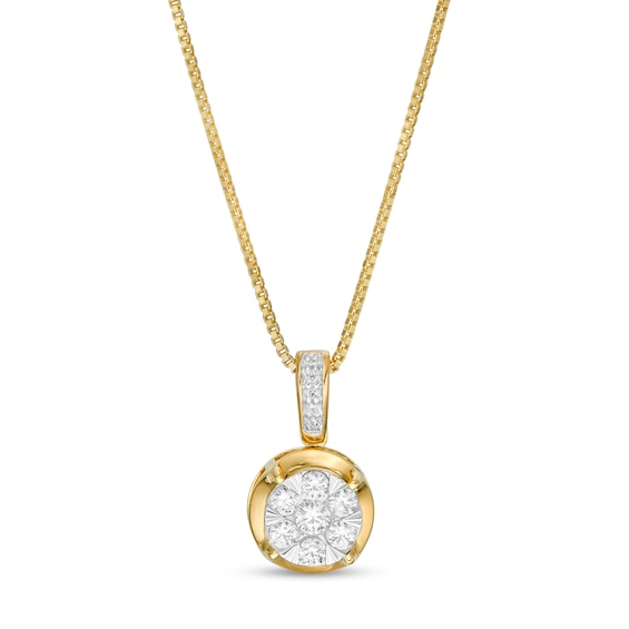 1/4 CT. T.w. Multi-Diamond Pendant in 10K Gold