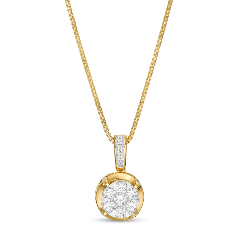 1/4 CT. T.W. Multi-Diamond Pendant in 10K Gold | Zales