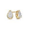 Thumbnail Image 0 of 1/4 CT. T.W. Pear-Shaped Multi-Diamond Stud Earrings in 10K Gold