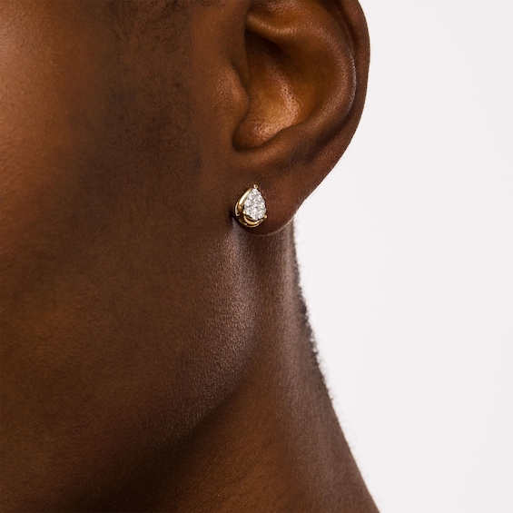 1/4 CT. T.w. Pear-Shaped Multi-Diamond Stud Earrings in 10K Gold
