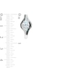 Thumbnail Image 3 of Oval Sky Blue Topaz with Blue Enhanced and White Diamond Bead Flame J-Hoop Earrings in Sterling Silver and Blue Rhodium