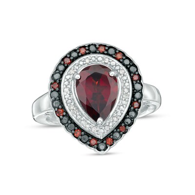 Garnet Earrings Sterling Silver Rhodium Nickel Finish 2.00 Carats Pear Shape CZ Accent Garnet Earrings Sterling Silver Rhodium Nickel Finish 2.00 Carats Pear Shape CZ Accent