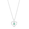 Thumbnail Image 1 of 3.0mm Emerald and Diamond Accent Loop Heart Pendant in Sterling Silver