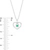 Thumbnail Image 3 of 3.0mm Emerald and Diamond Accent Loop Heart Pendant in Sterling Silver