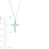 Thumbnail Image 3 of Oval Sky Blue Topaz Cross Pendant in Sterling Silver