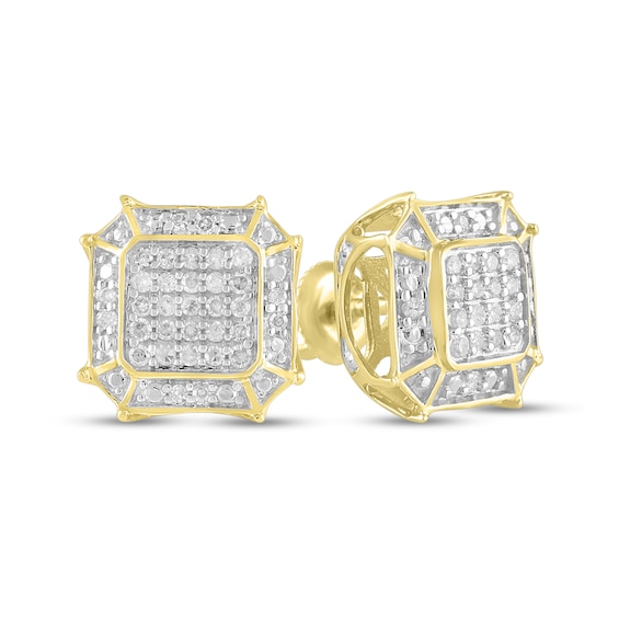 1/6 CT. T.w. Composite Diamond Octagonal Divided Frame Stud Earrings in 10K Gold