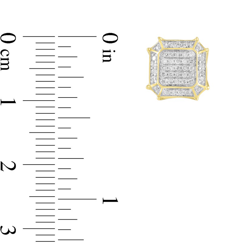 Main Image 2 of 1/6 CT. T.W. Composite Diamond Octagonal Divided Frame Stud Earrings in 10K Gold
