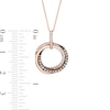 Thumbnail Image 3 of 1/4 CT. T.W. Champagne and White Diamond Entwined Circle Pendant in 10K Rose Gold