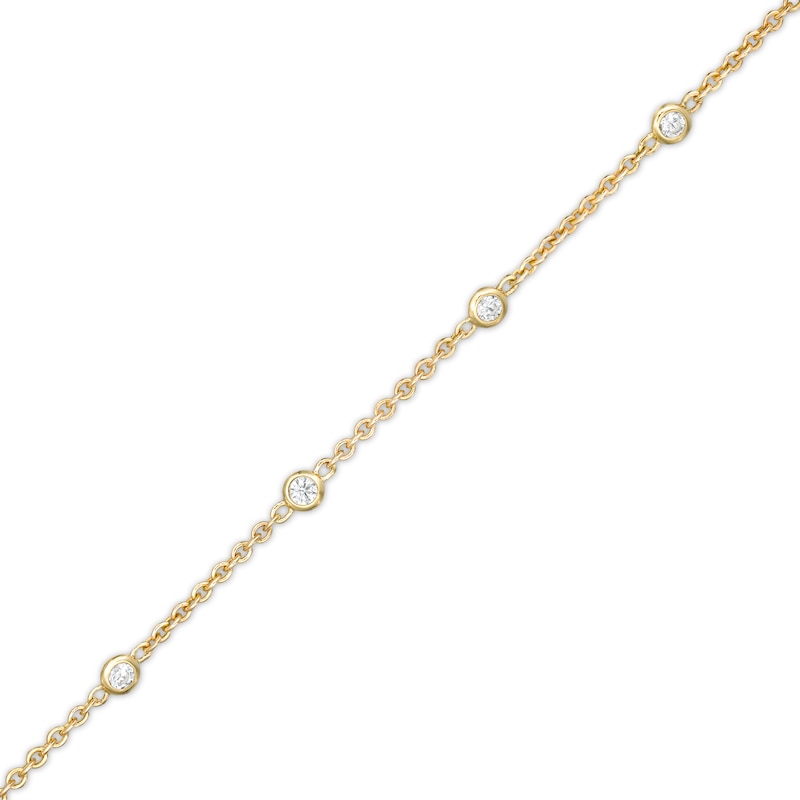 Main Image 1 of 1/5 CT. T.W. Diamond Station Bracelet in 10K Gold – 7.25"