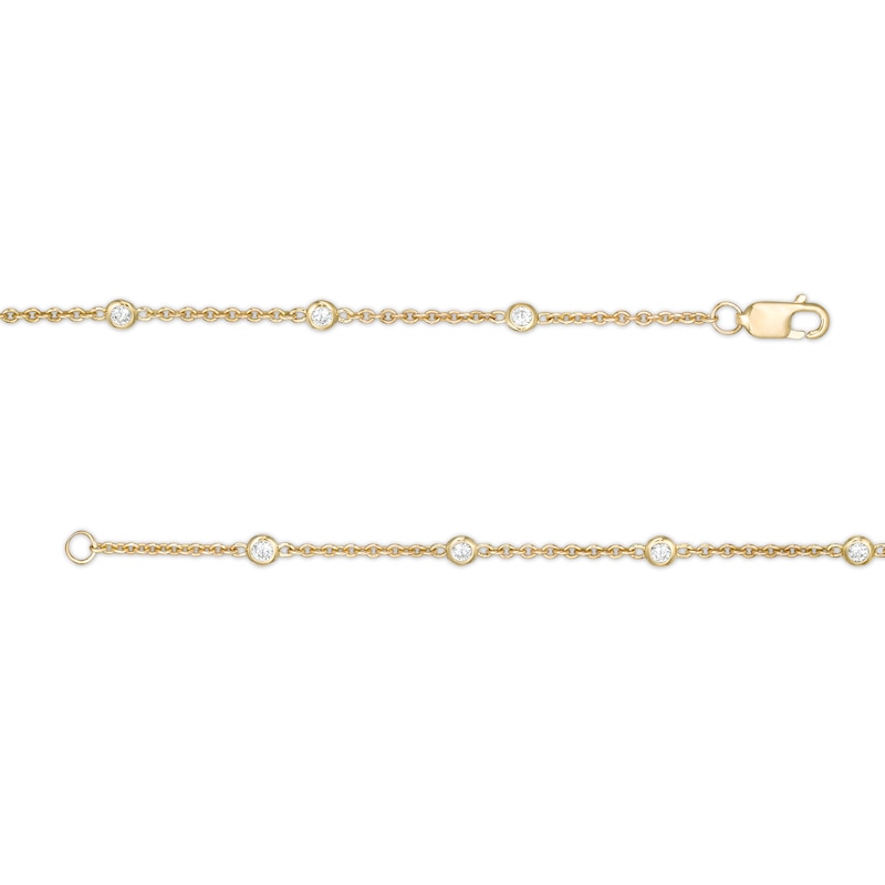 Main Image 3 of 1/5 CT. T.W. Diamond Station Bracelet in 10K Gold – 7.25"