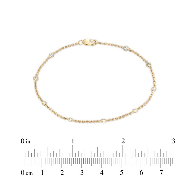 1/5 CT. T.w. Diamond Station Bracelet in 10K Gold â 7.25"