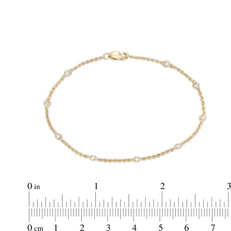 Main Image 4 of 1/5 CT. T.W. Diamond Station Bracelet in 10K Gold – 7.25"