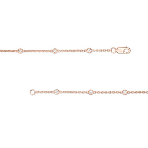 1/5 CT. T.w. Diamond Station Bracelet in 10K Rose Gold â 7.25"