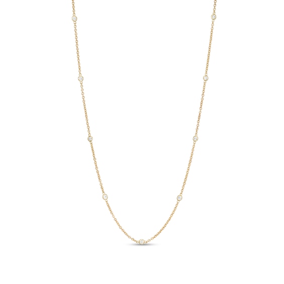 1/5 CT. T.w. Diamond Station Necklace in 10K Gold