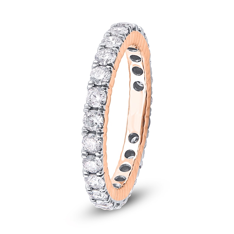 Main Image 3 of 1-1/2 CT. T.W. Diamond Eternity Band in 14K Rose Gold