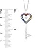 Thumbnail Image 3 of Enchanted Disney Ultimate Princess Celebration Multi-Gemstone and 1/15 CT. T.W. Diamond Key Pendant in Sterling Silver