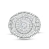 Thumbnail Image 1 of 2 CT. T.W. Multi-Diamond Double Frame and Multi-Row Shank Ring in 10K White Gold