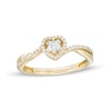 Thumbnail Image 0 of 1/6 CT. T.W. Diamond Heart Frame Bypass Promise Ring in 10K Gold