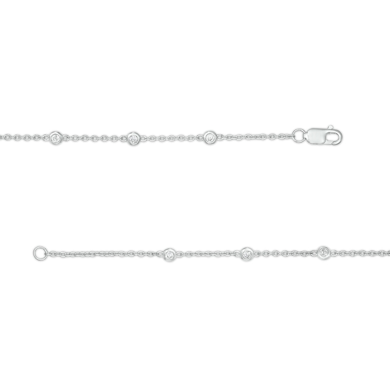 Main Image 3 of 1/5 CT. T.W. Diamond Station Bracelet in 10K White Gold - 7.25"
