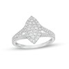 Thumbnail Image 1 of 3/8 CT. T.W. Multi-Diamond Marquise Frame Vintage-Style Ring in 10K White Gold