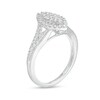 Thumbnail Image 3 of 3/8 CT. T.W. Multi-Diamond Marquise Frame Vintage-Style Ring in 10K White Gold