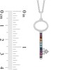 Thumbnail Image 3 of Enchanted Disney Ultimate Princess Celebration Multi-Gemstone and 1/10 CT. T.W. Diamond Key Pendant in Sterling Silver