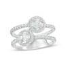 Thumbnail Image 1 of 1/2 CT. T.W. Multi-Diamond Duo Open Shank Ring in 10K White Gold