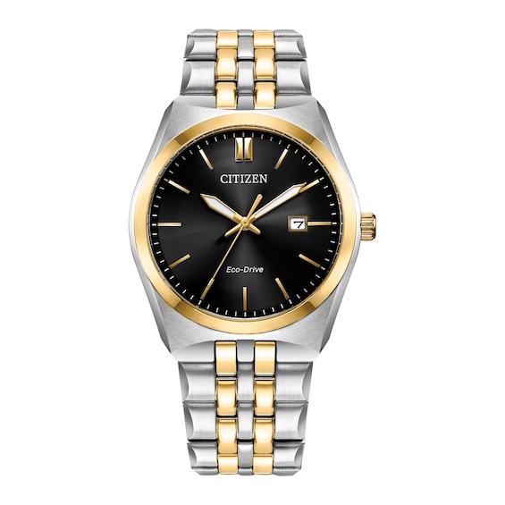 Men's Citizen Eco-DriveÂ® Corso Two-Tone Watch with Black Dial (Model: Bm7334-58E)