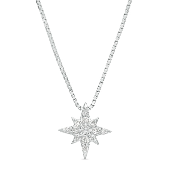 1/6 CT. T.w. Diamond North Star Pendant in 10K White Gold