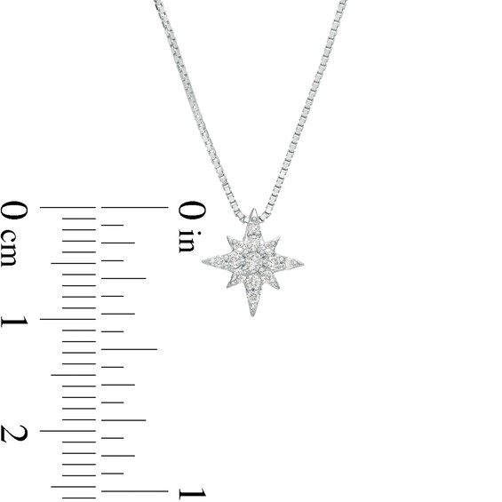 1/6 CT. T.w. Diamond North Star Pendant in 10K White Gold
