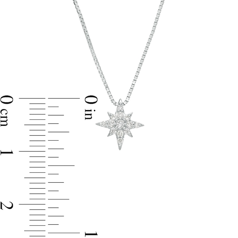 Main Image 3 of 1/6 CT. T.W. Diamond North Star Pendant in 10K White Gold