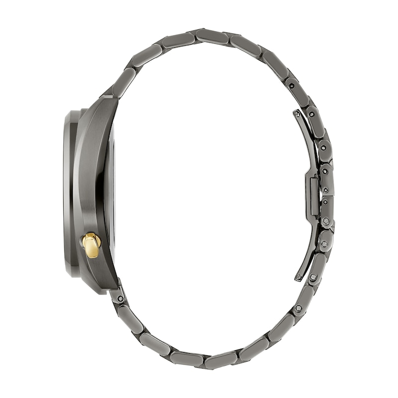 Main Image 2 of Men's Bulova GRAMMY® Gunmetal Grey IP Automatic Watch with Gold-Tone Skeleton Dial (Model: 98A294)
