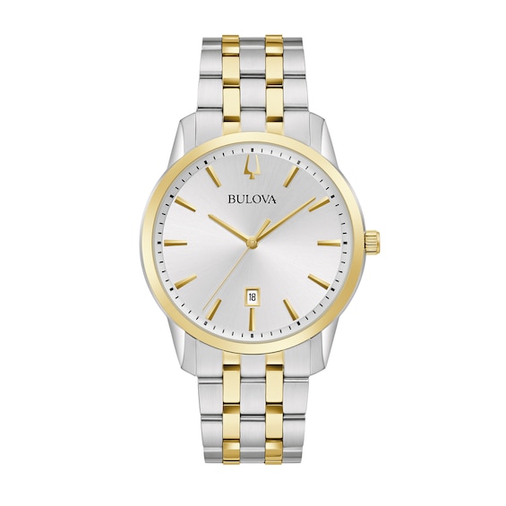 Men's Bulova Classic Two-Tone Watch with Silver-Tone Dial (Model: 98B385)