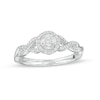 Thumbnail Image 0 of 1/5 CT. T.W. Diamond Frame Twist Shank Promise Ring in 10K White Gold