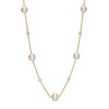 Thumbnail Image 1 of 7.0mm Freshwater Cultured Pearl and 1/8 CT. T.W. Diamond Station Necklace in 10K Gold