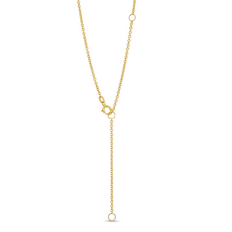 Main Image 3 of 7.0mm Freshwater Cultured Pearl and 1/8 CT. T.W. Diamond Station Necklace in 10K Gold