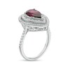 Thumbnail Image 2 of Marilyn Monroe™ Collection Pear-Shaped Rhodolite Garnet and 1/3 CT. T.W. Diamond Double Frame Ring in 10K White Gold