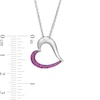 Thumbnail Image 2 of Lab-Created Ruby Tilted Heart Pendant and Bolo Bracelet Set in Sterling Silver