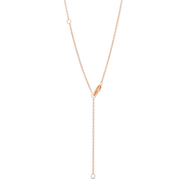 Main Image 3 of 1/5 CT. T.W. Diamond Station Necklace in 10K Rose Gold