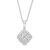 Thumbnail Image 1 of 1 CT. T.W. Certified Lab-Grown Quad Princess-Cut Diamond Frame Tilted Pendant in 14K White Gold (F/SI2) - 19"