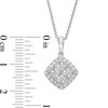 Thumbnail Image 3 of 1 CT. T.W. Certified Lab-Grown Quad Princess-Cut Diamond Frame Tilted Pendant in 14K White Gold (F/SI2) - 19"